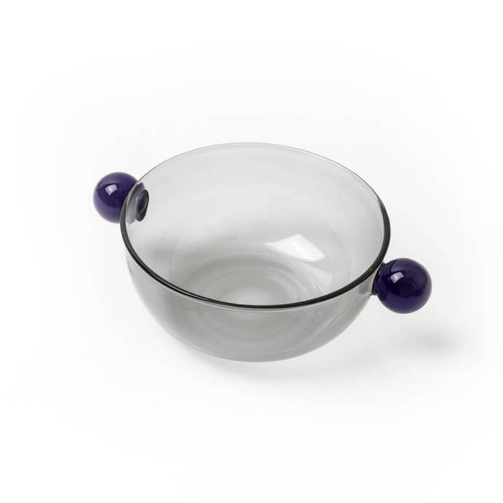 TUTU Home - Wholesale Bowl - "Lollipop" Grey & Black Colour Block Glass Bowl