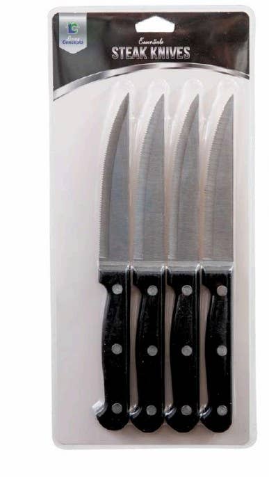 Living Concepts - Wholesale Knife Set - STEAK KNIVES 4PK S/S CS