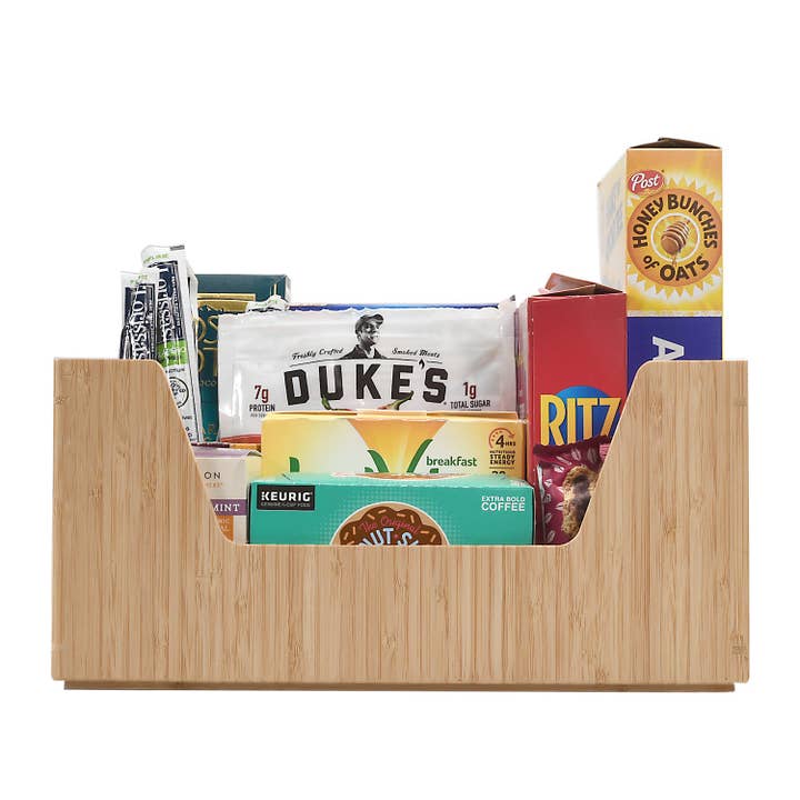 MobileVision - Wholesale Storage Bin - Bamboo Large Open Front Storage Box, 14 x 11 x 6.57