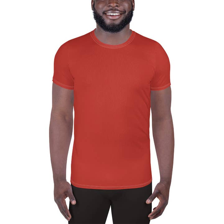 Cherry Red Relaxed Fit Athletic T-shirt for wholesale by Rainbow City