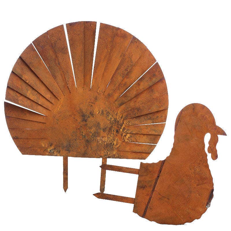 Factory Direct Craft - Wholesale Outdoor Ornament/Decor - Thanksgiving Carve-Free Rusty Tin Turkey Parts2