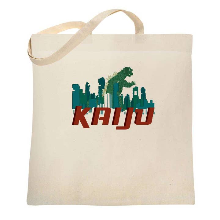 Pop Threads - Wholesale Tote Bag - Unisex - KAIJU Destroying The City Tote Bag