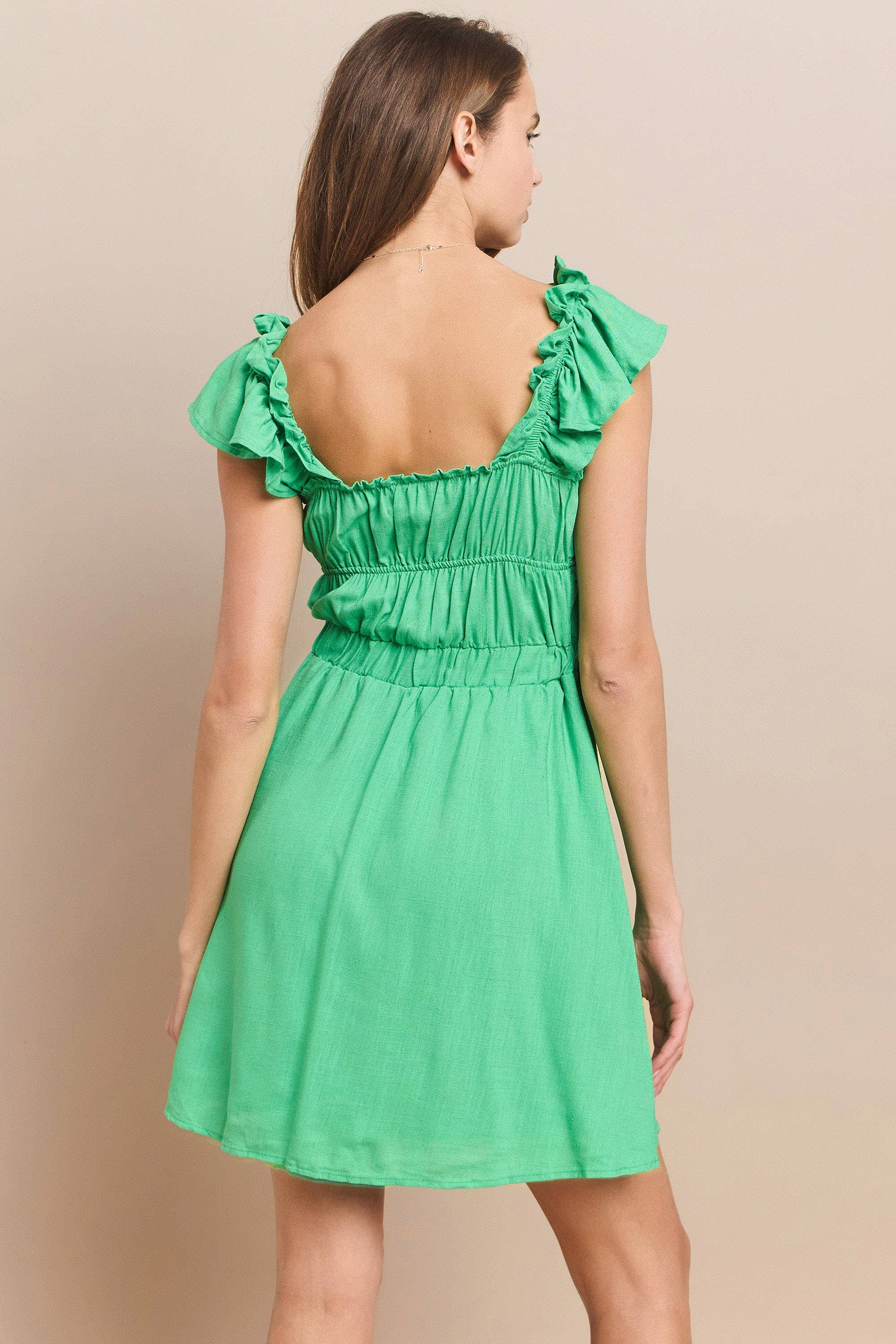 WISTERIA LANE – wholesale Klänning - Dam – PLISSE MINIKLÄNNING W3116D NATURLIG10