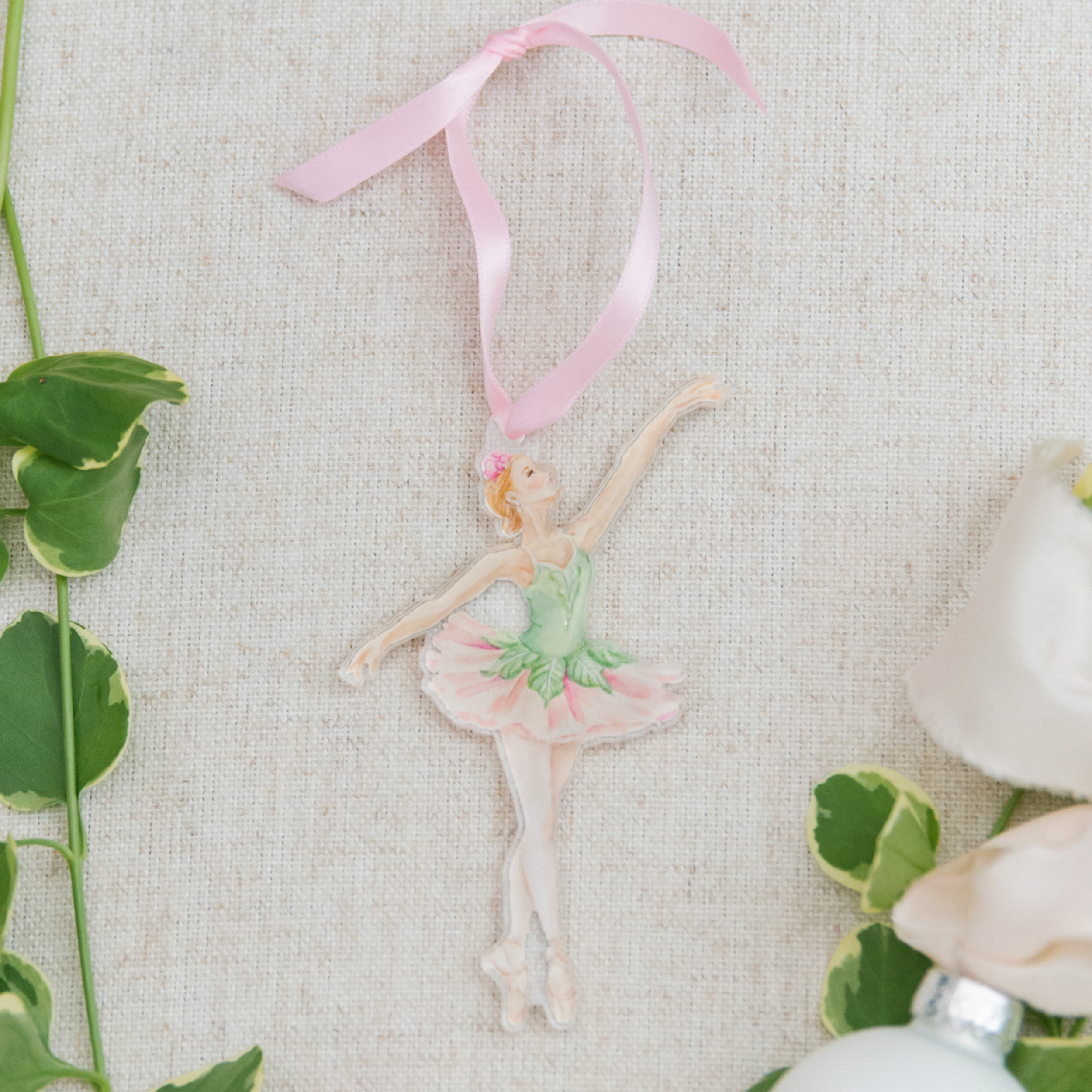 Simply Jessica Marie - Wholesale Ornament - Waltz of Flowers Ballerina Nutcracker Watercolor Ornament1