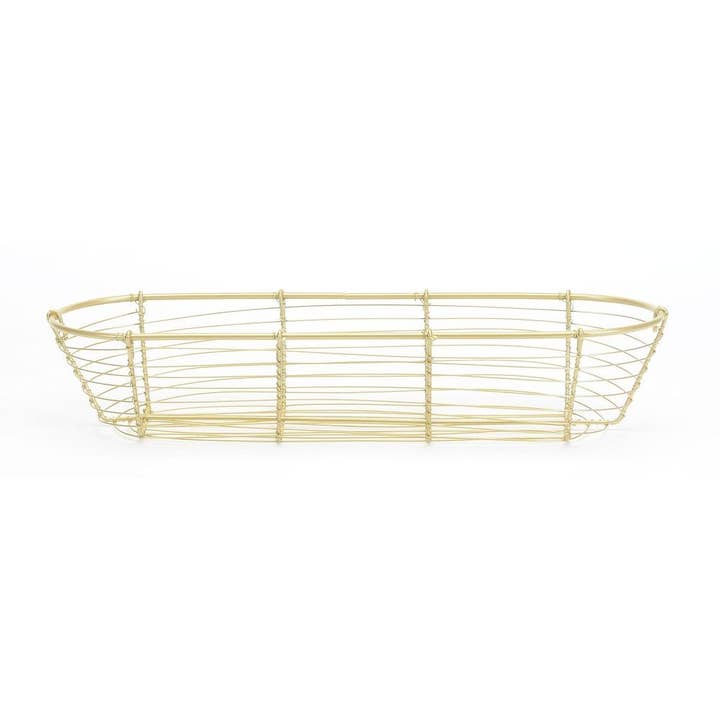 Bacon Basketware - Wholesale Basket - LONG OVAL GOLD WIRE BASKET