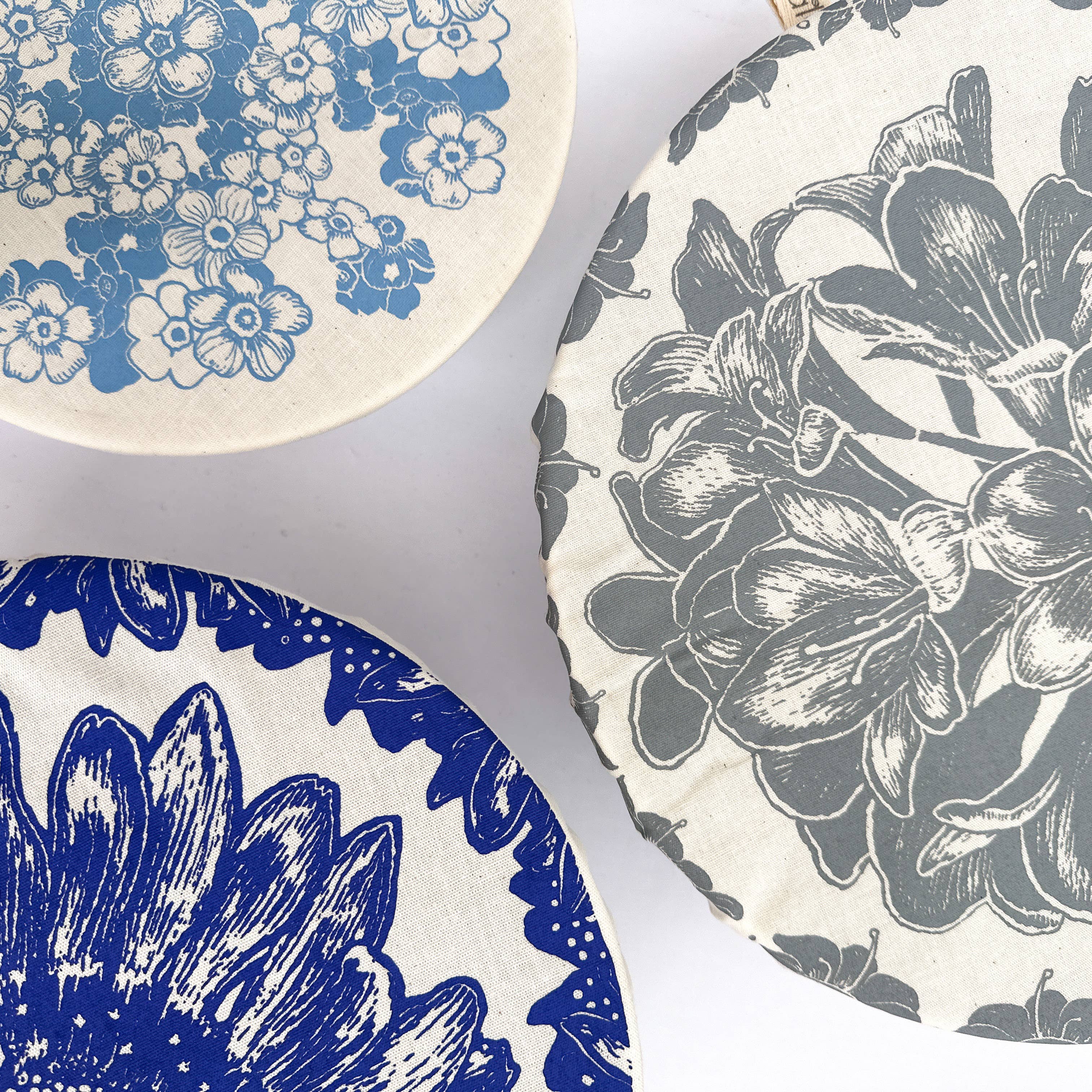 Halo Dish Covers - Wholesale Food Storage Wrap/Bag -  Halo Dish & Bowl Cover Large Set of 3 | Flower Print1