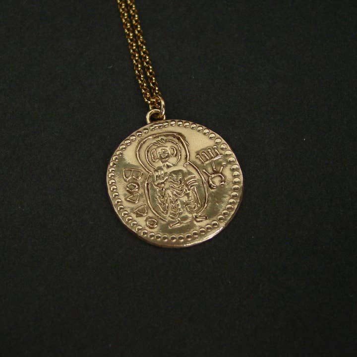 Vis a Vis Jewelry - Wholesale Pendant/Charm Necklace - Buddha Coin Necklace - Hand Carved 1" pendant