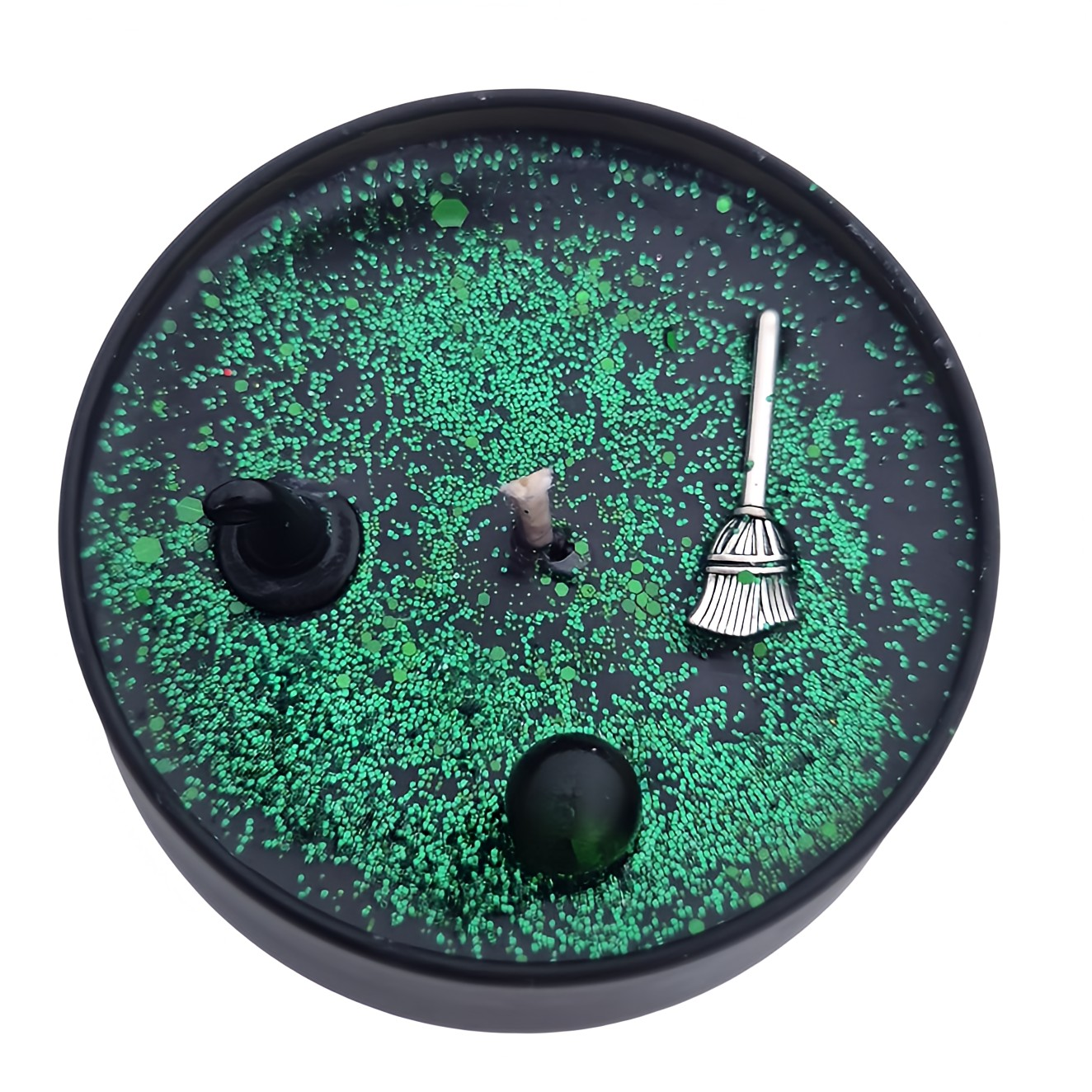 The Flickering Flame of Fantasy - Wholesale Novelty Candle - Wicked Elphaba Inspired Cauldron Witch Candle With Charms3