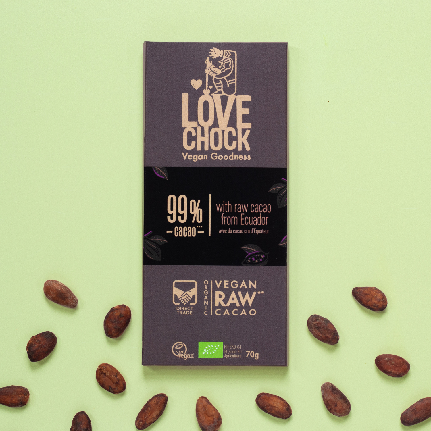 Lovechock NL - Wholesale Chocolate Bar - 99% chocolate without sugar - Organic, raw, vegan and sustainable1