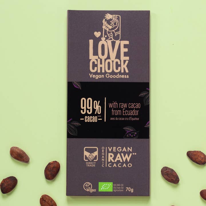 Lovechock NL - Wholesale Chocolate Bar - 99% chocolate without sugar - Organic, raw, vegan and sustainable1