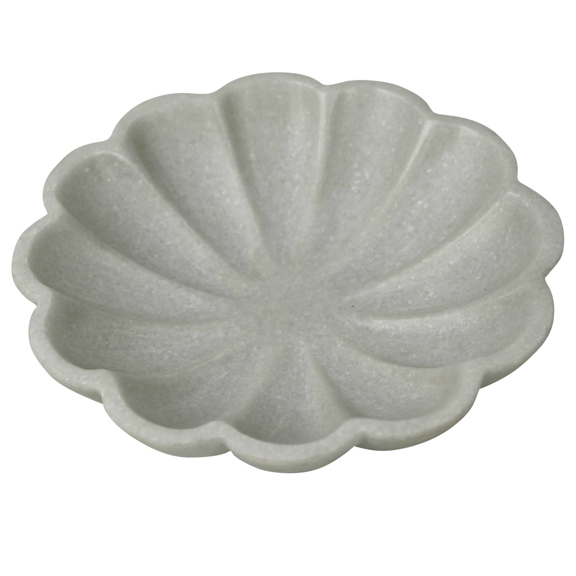 White Capri Scalloped Bowl, Marble for wholesale on Faire1