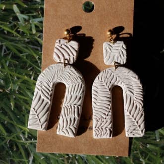 Textured Leaf Earrings for wholesale by Ochre Labs LLC