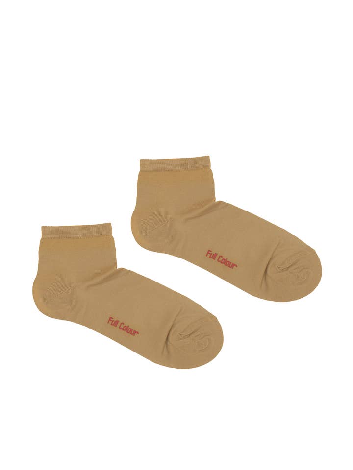 MERCERIZED PLAIN ANKLE SOCK CAMEL for wholesale by Full Colour