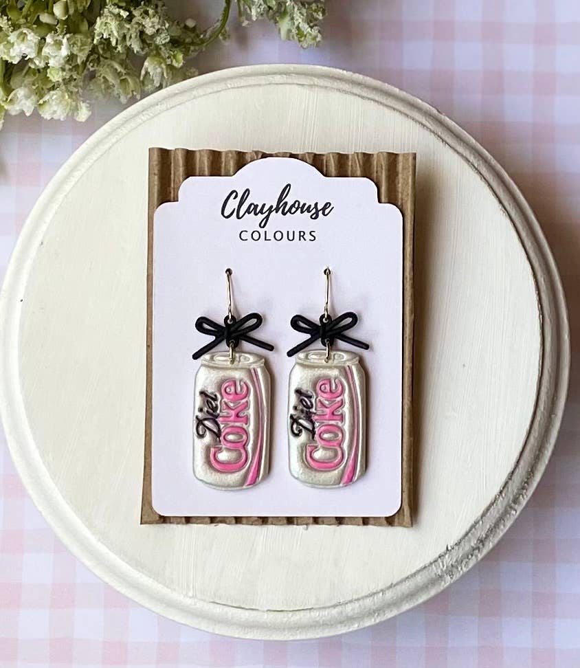 Clayhouse Colours - Wholesale Dangle Earrings - Diet Soda and Bow Earrings 0