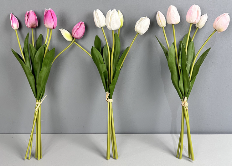Sweet Home Deco - Vendita all'ingrosso Fiori finti - Mazzo di tulipani realistici da 19'', finti tulipani fiori primaverili11