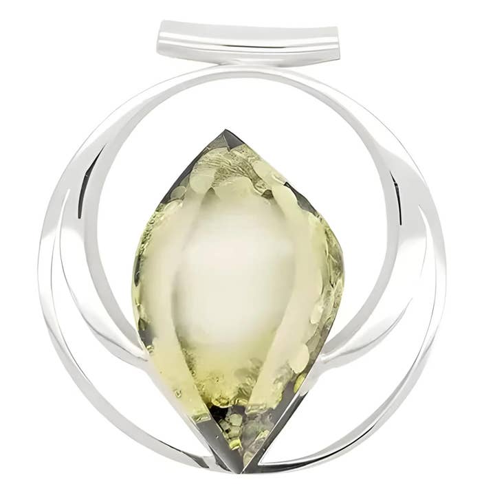 Semi-Faceted Almond Shaped Art Nouveau Pendant for wholesale by Amberman