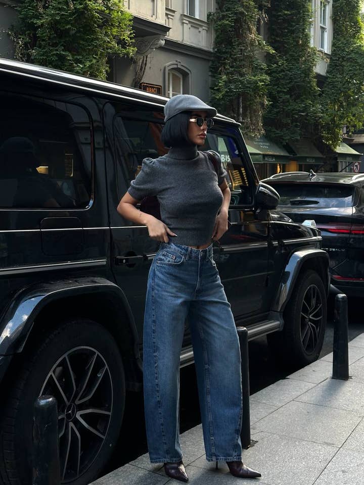 Kvinders blå ballonjeans for engroshandel hos Shebelle