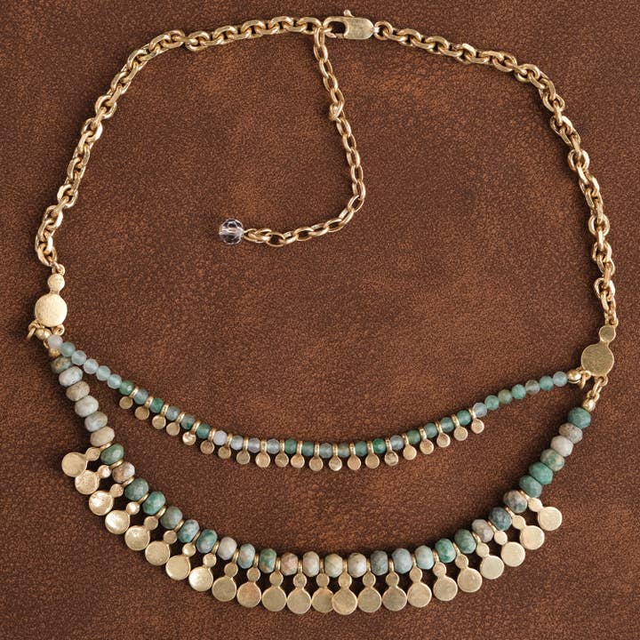 Vintage Boho Layered Gold Beaded Necklace for wholesale by GirlyPirateCo