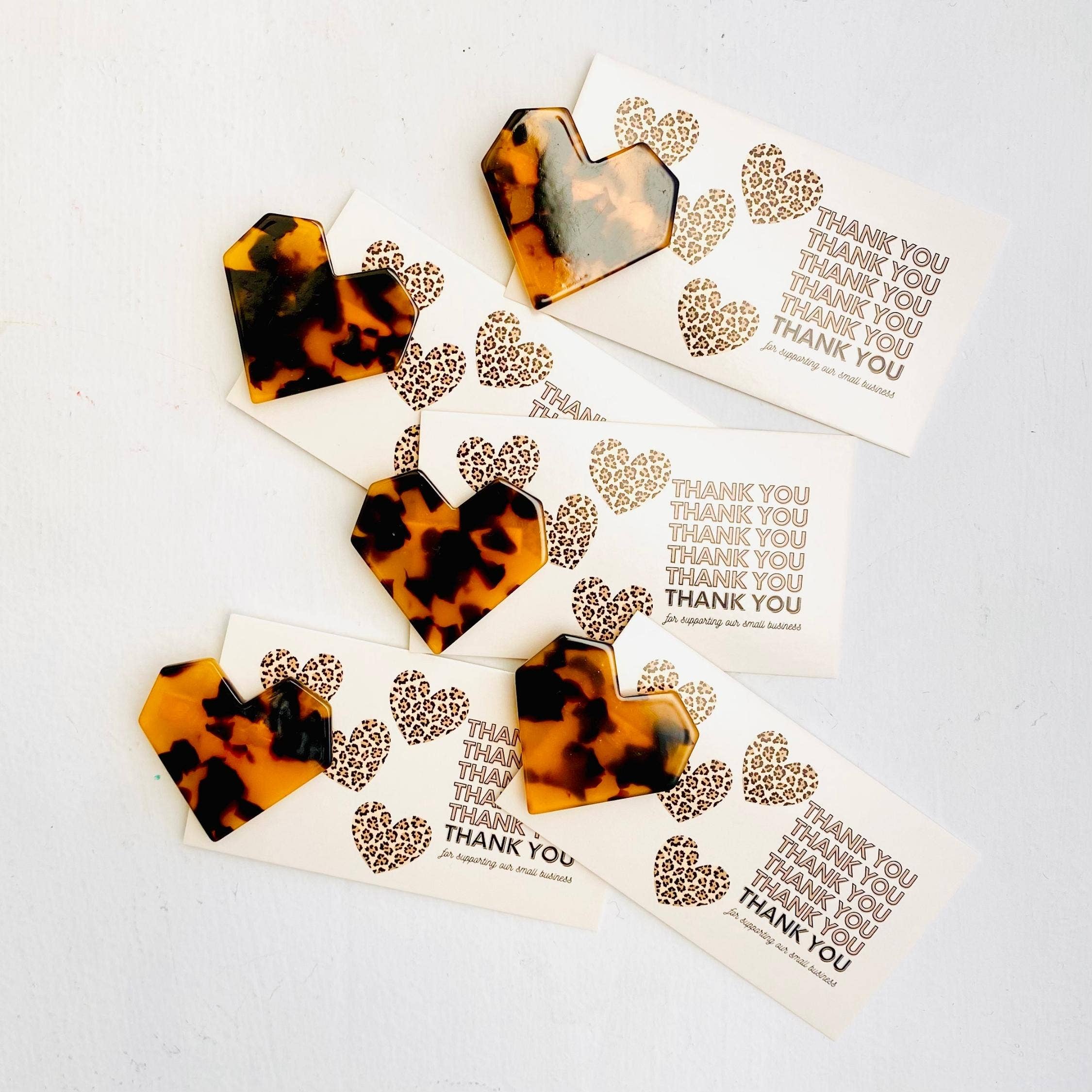 Tiny Gift Society – wholesale Hair clip – Women’s – Thank You Gifts Leopard Heart Hair Clip | Thank You Card1