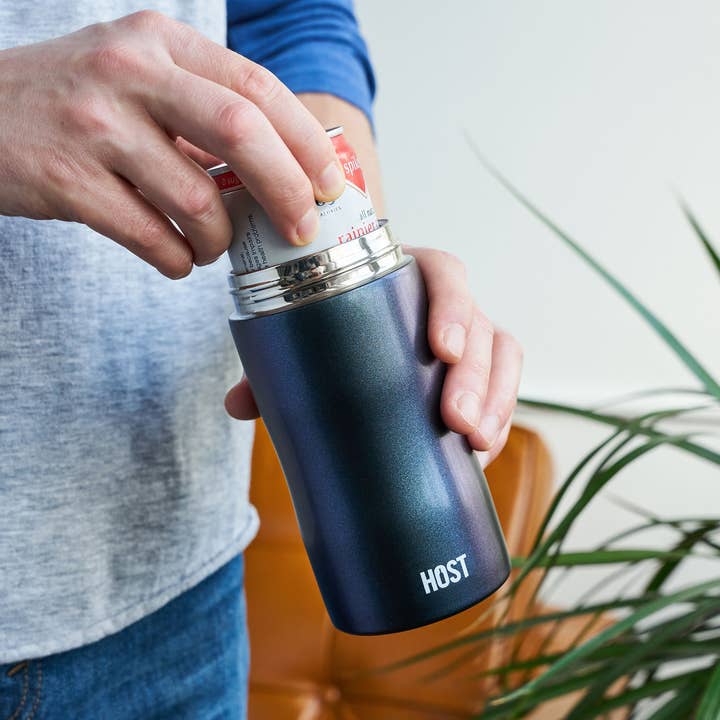 HOST - Wholesale Drink Huggers & Koozies - Stay-Chill Insulated Can Cooler - Slim Cans - Galaxy Black