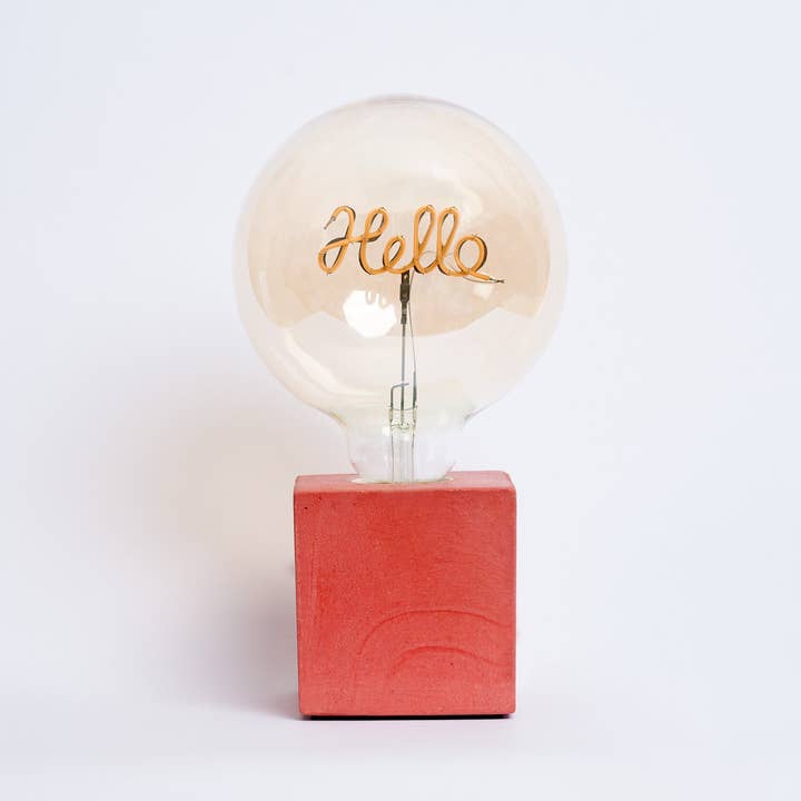 Junny - Vendita all'ingrosso Lampada da scrivania/d'accento - Lampada Hello - Cemento rosso1