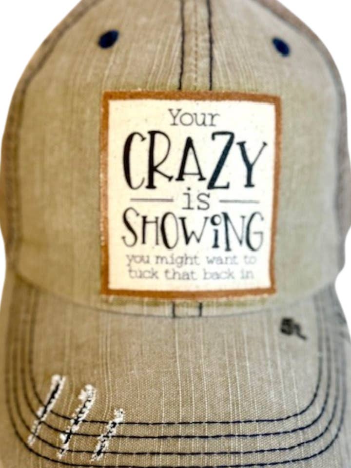 (191) "SE TE NOTA LA LOCURA" GORRA CAMIONERA DESGASTADA para venta al por mayor de Jana's Flannels