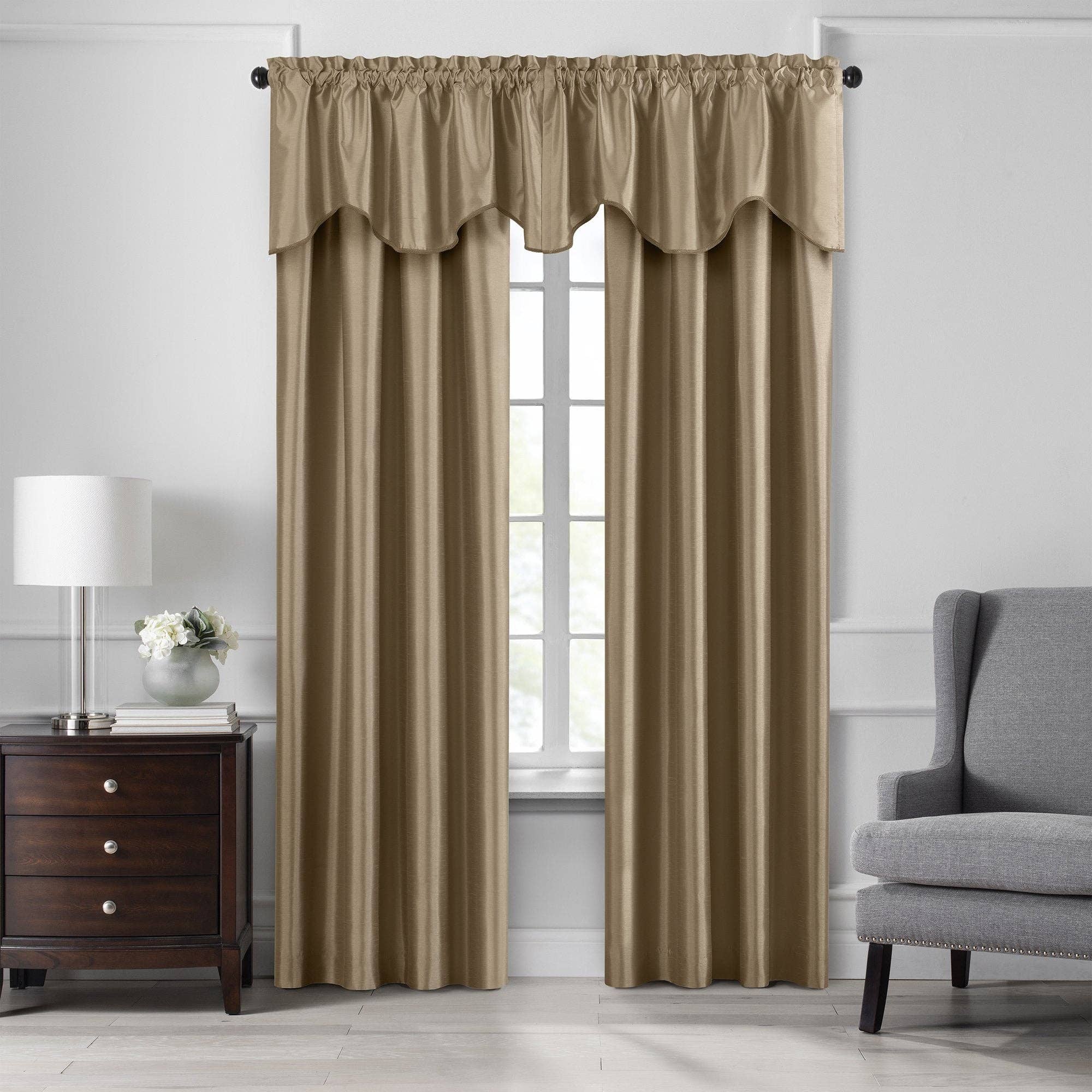 Threadmade Home - Wholesale Curtain - Colette Faux Silk Blackout Window Curtain & Scallop Valance20