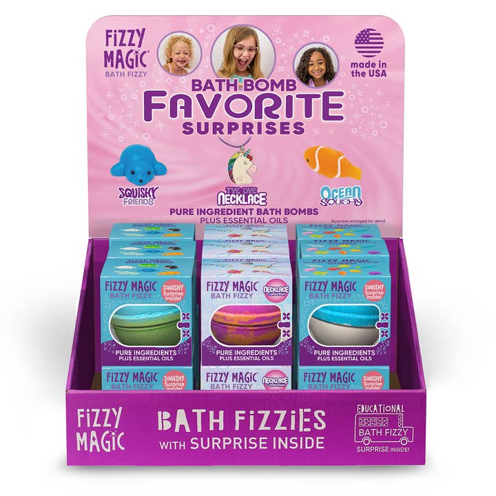 Purposeful Bliss - Fizzy Magic - Wholesale Retailer Display - Beauty & Wellness - Bath Bombs with FAVORITE GIRL Surprises Inside 0