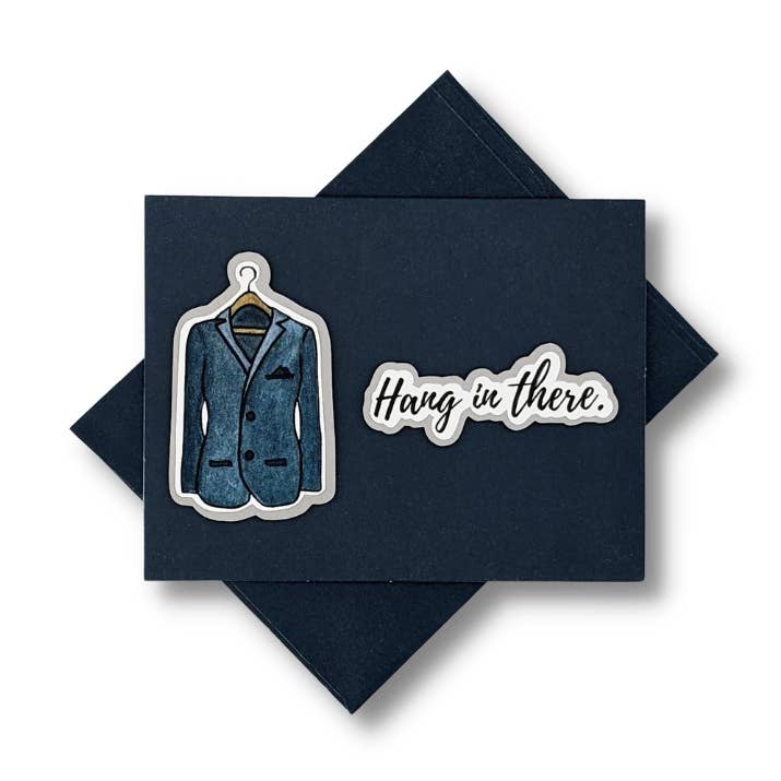 "Hang In There" | SuIt | A2 Card for wholesale by E. Paganelli Art