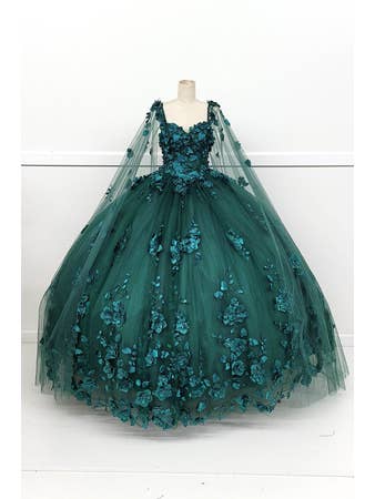 Chicas - Venta al por mayor Vestido de fiesta - Mujer - Vestido de Quinceañera con Flores y Capa Dividida CHF301835