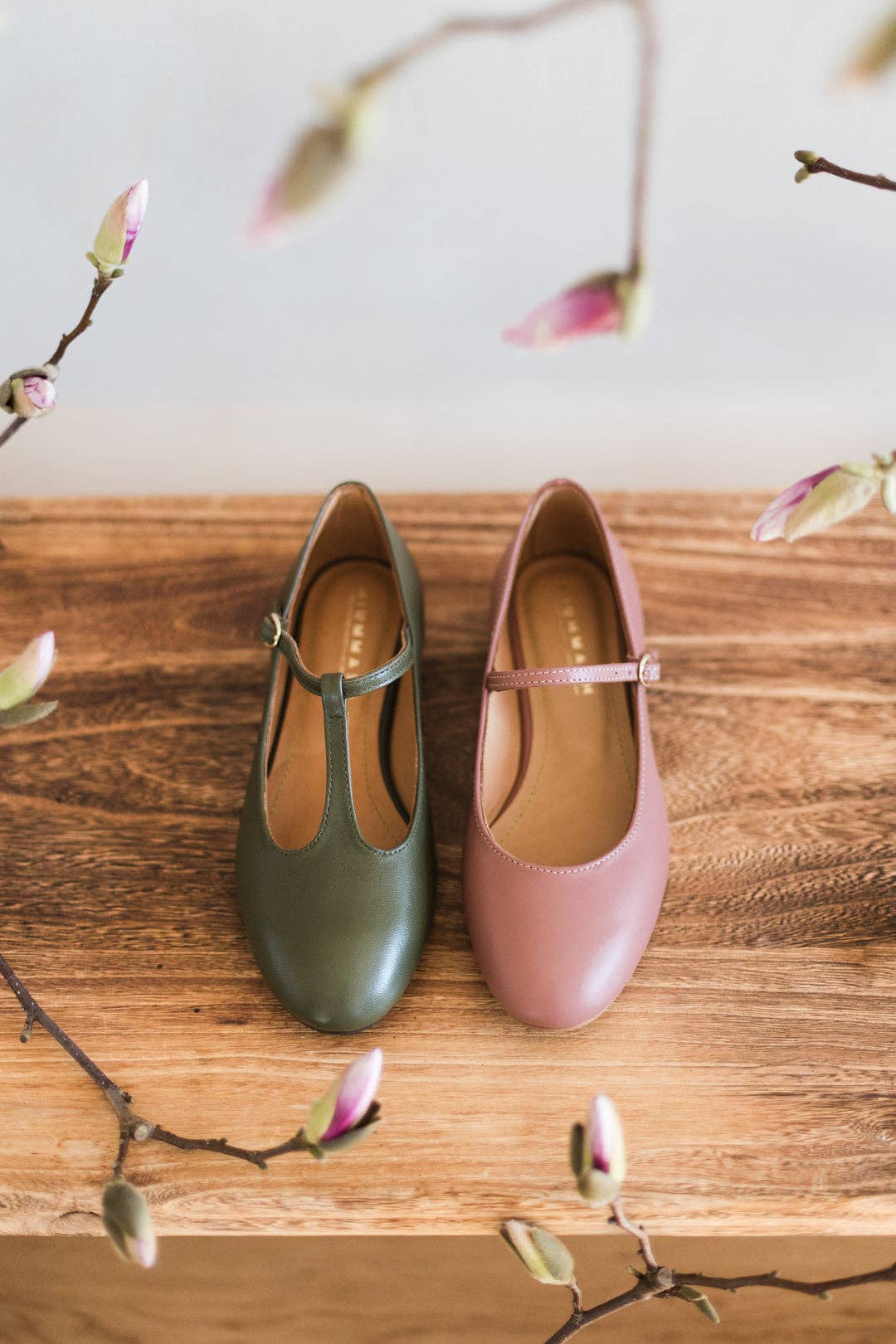 MIUMMASH DAMIAN TOMZIK - Wholesale Flats - Women's - Women's leather ballerinas - Mary-Jane - Dusty Pink 34-424