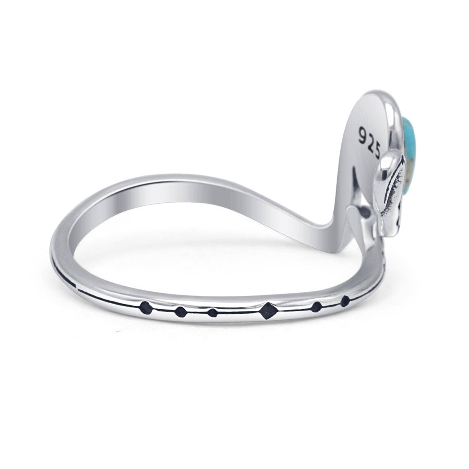 Oval Turquoise Snake Ring Oxidized for wholesale on Faire1