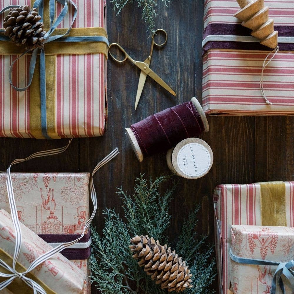 CG Hunter - Wholesale Ribbon - Gift Wrapping - Wide Hand Dyed Velvet Ribbon Burgundy3