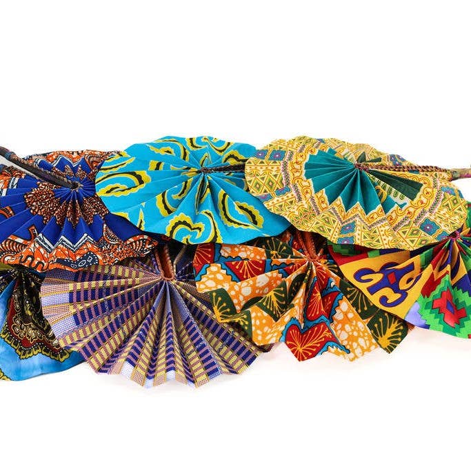 Gitzell FairTrade – wholesale Tillbehör – Handhållen tygvikbar solfjäder2