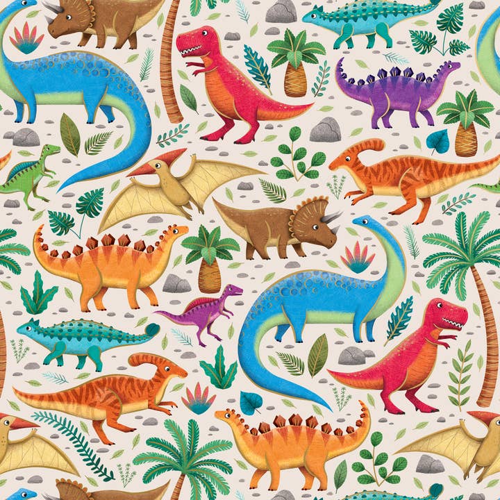 Dinosaurs - Wrap - Rolls for wholesale by Jillson & Roberts