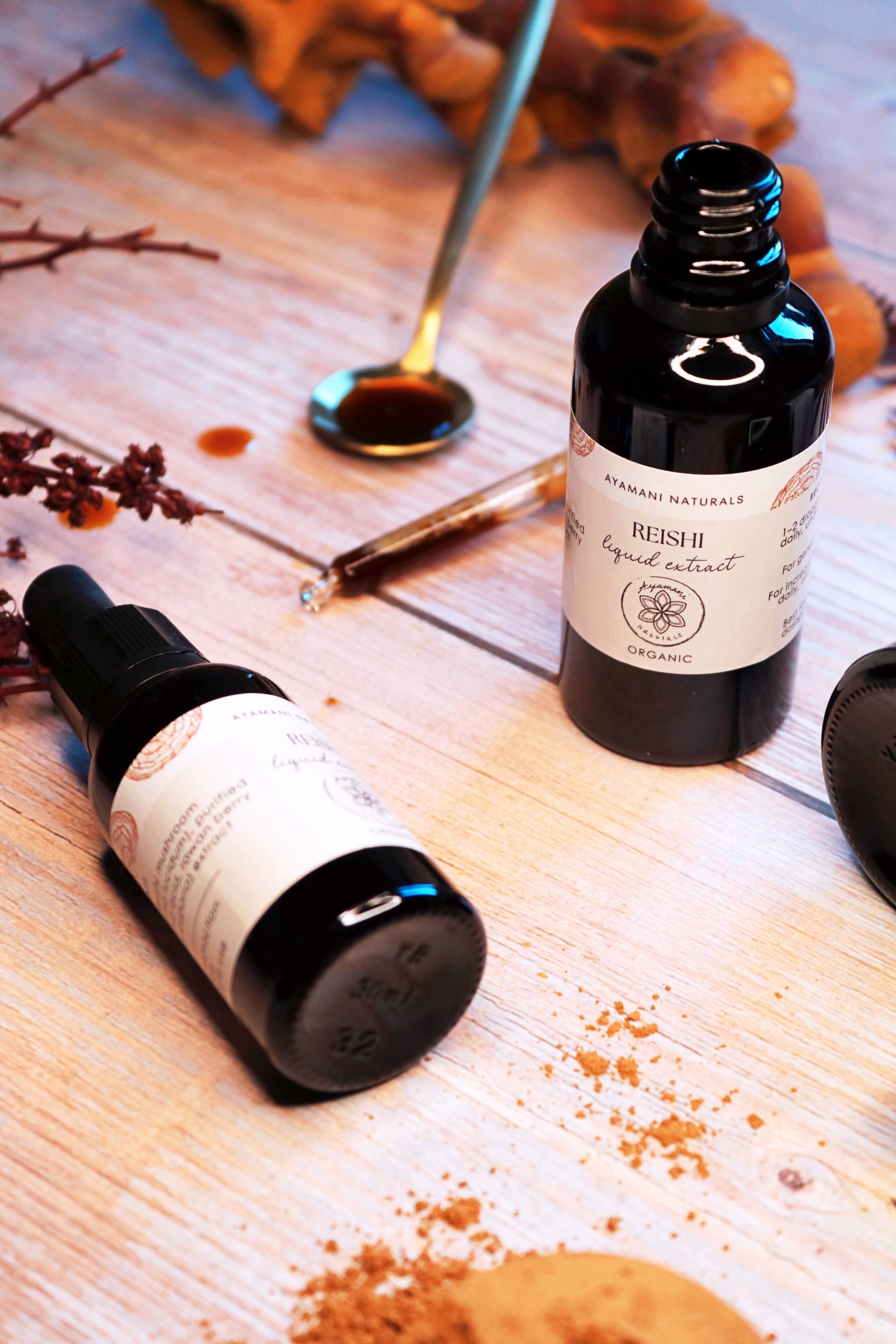 Ayamani Naturals – Tintura por atacado – Extrato Líquido de Cogumelo Reishi, Sem Álcool, 20:1 | ORGÂNICO4