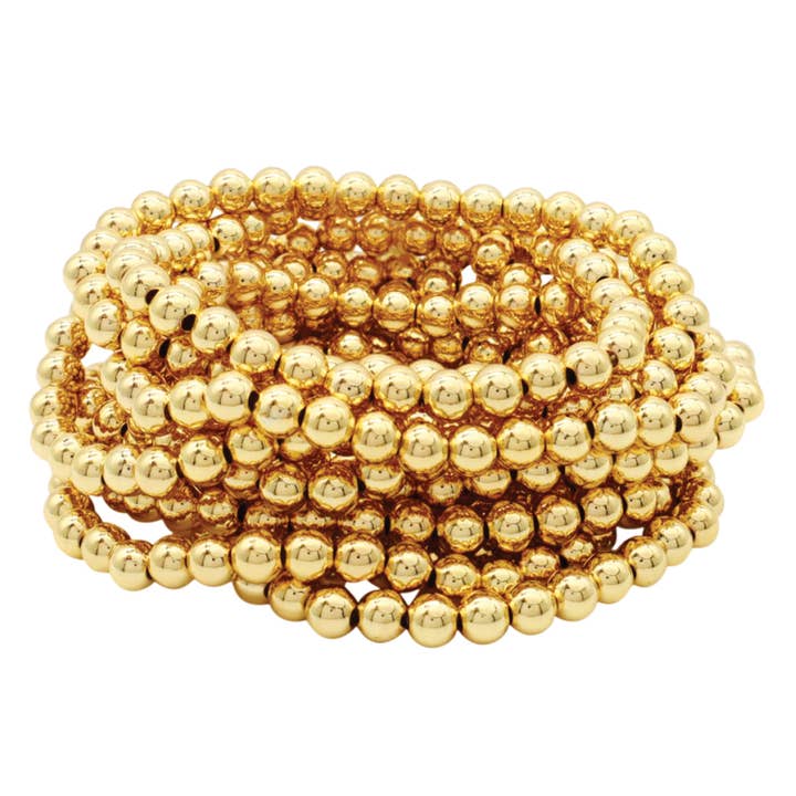 Splendid Iris - Wholesale Beaded Bracelet - Set/12 6Mm Beaded Bracelets