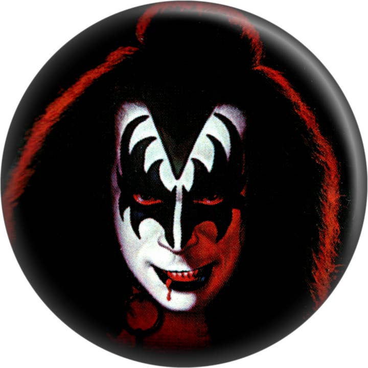 Botón de 1,25" - Kiss - Gene Simmons - Banda de Glam Rock para venta al por mayor de Square Deal Recordings & Supplies