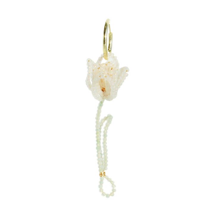 Two-way Tulip Single Earring with Gold Vermeil Hoop for wholesale by I'MMANY London