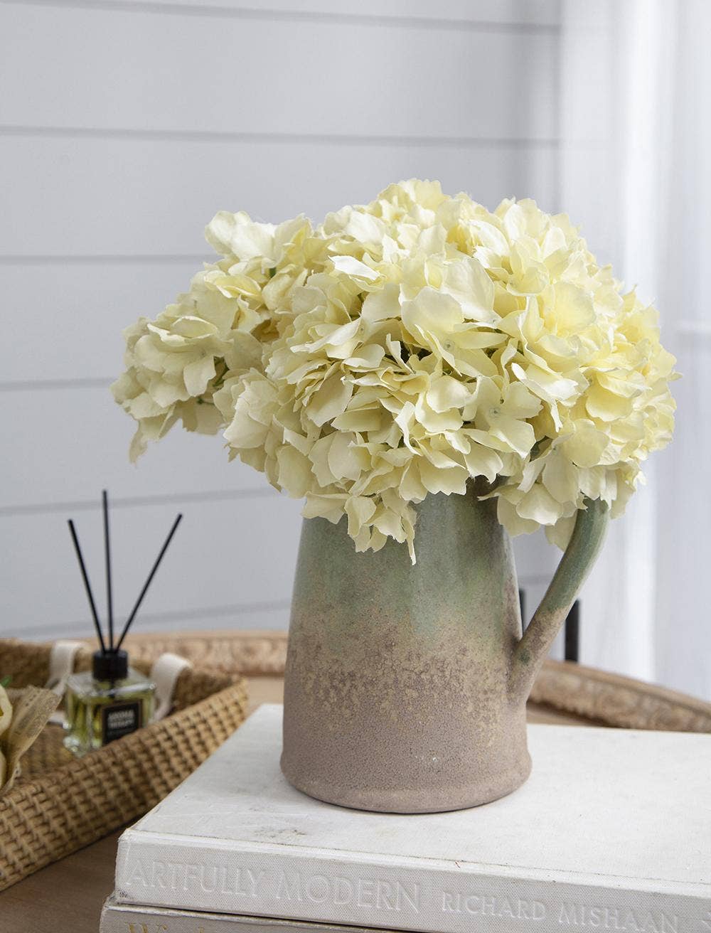 A&B Home Group Inc. - Wholesale Artificial Flowers - Almost Real 14" Hydrangea - Cream5