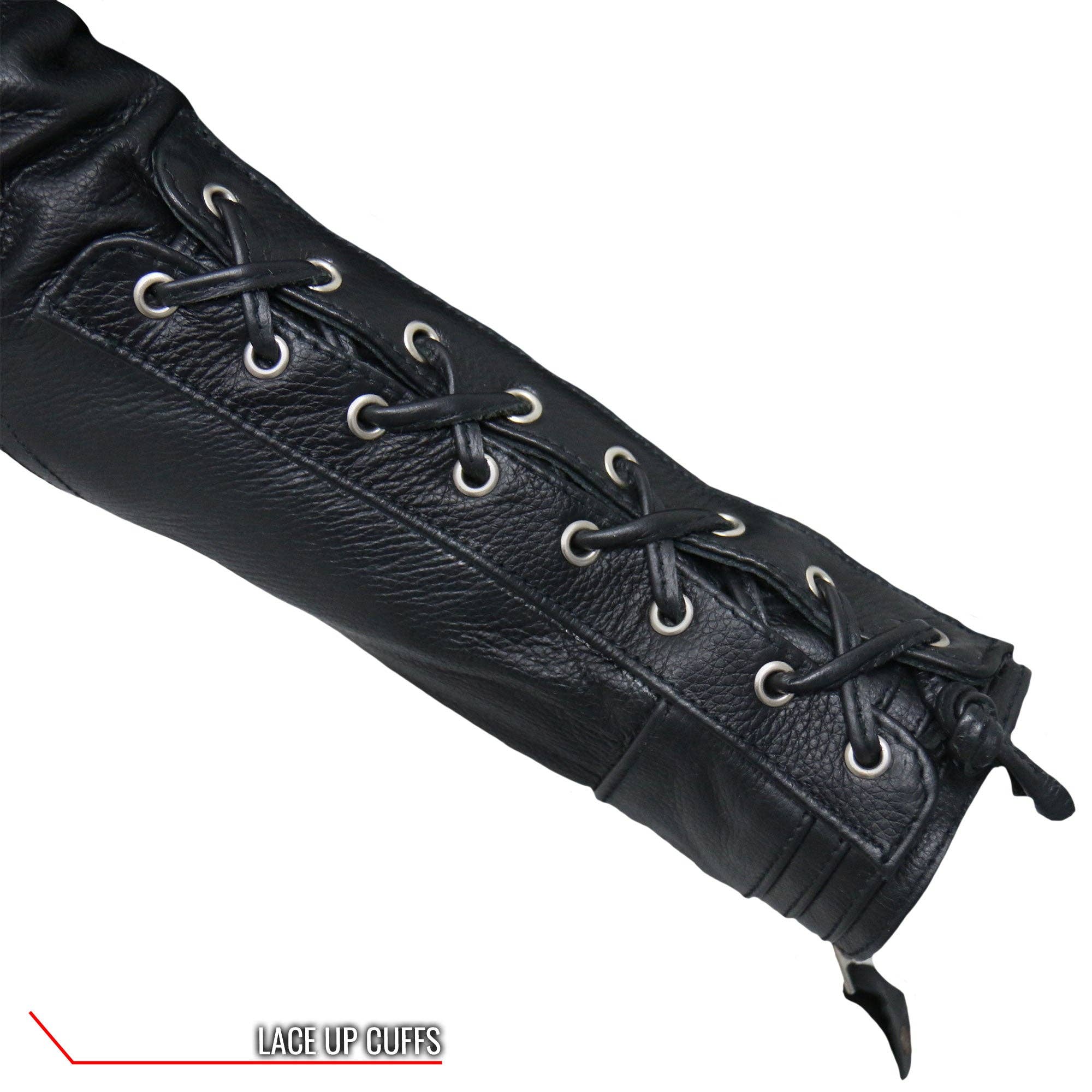 NEGRO Chaqueta motera de piel Hot Leathers JKL1025, estilo moto, mangas con cordones, para mujer de venta al por mayor en Faire18