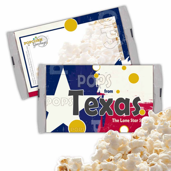 POPCORN GREETINGS Pops from Texas for wholesale by The Creative Idea Shop