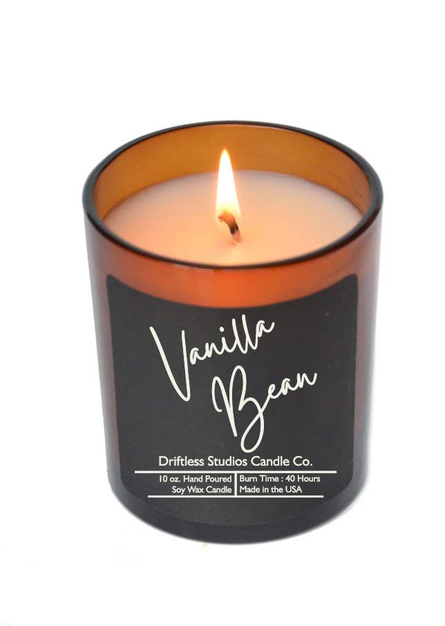 Driftless Studios - Wholesale Jar/Filled Candle - Vanilla Bean Soy Candle - 10 oz. Jar With Lid Black Label2