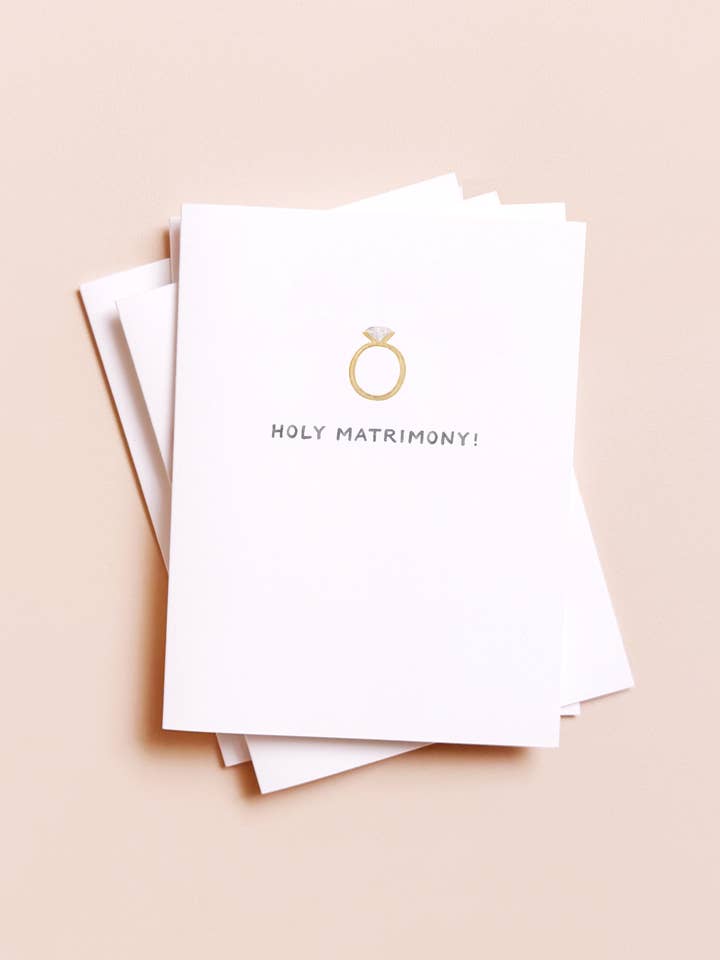 Holy Matrimony — Funny Engagement Ring Wedding Card for wholesale by Amy Zhang