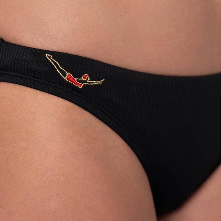 BLACK BETWEEN THE LINES SMOKIN' BIKINI BOTTOM for wholesale on Faire3