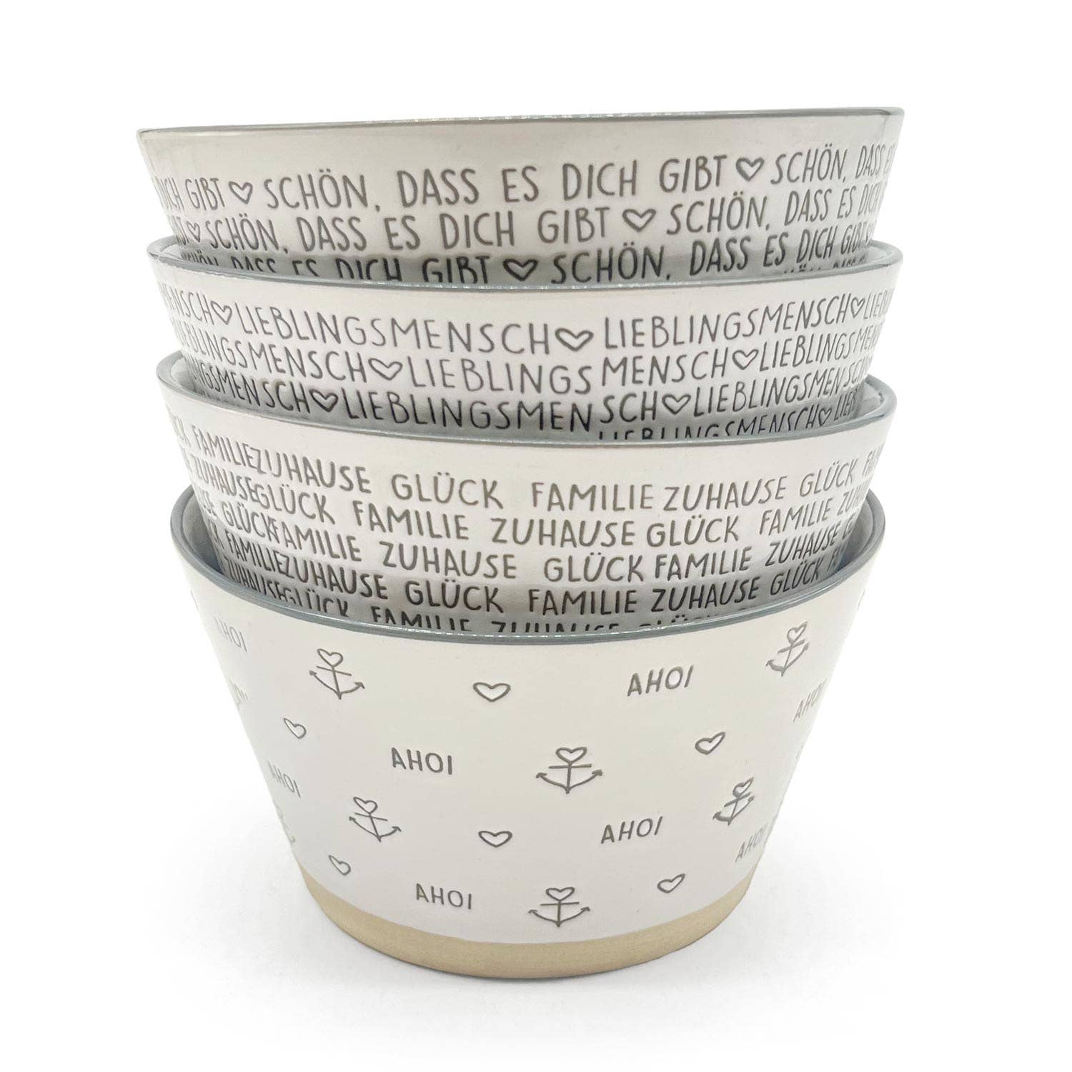 Mea-Living – Großhandel Bowleschüsseln – Müslischale "Schön, dass es Dich gibt", grau1