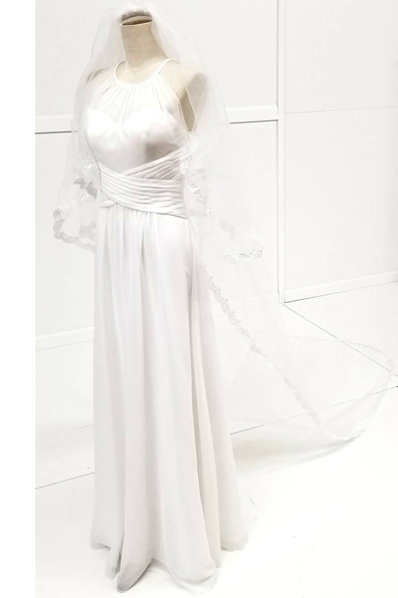 Chicas - Vente Voile – femme - Voile de mariée brodé, 110 pouces (280 cm) de longueur. V1088-1105