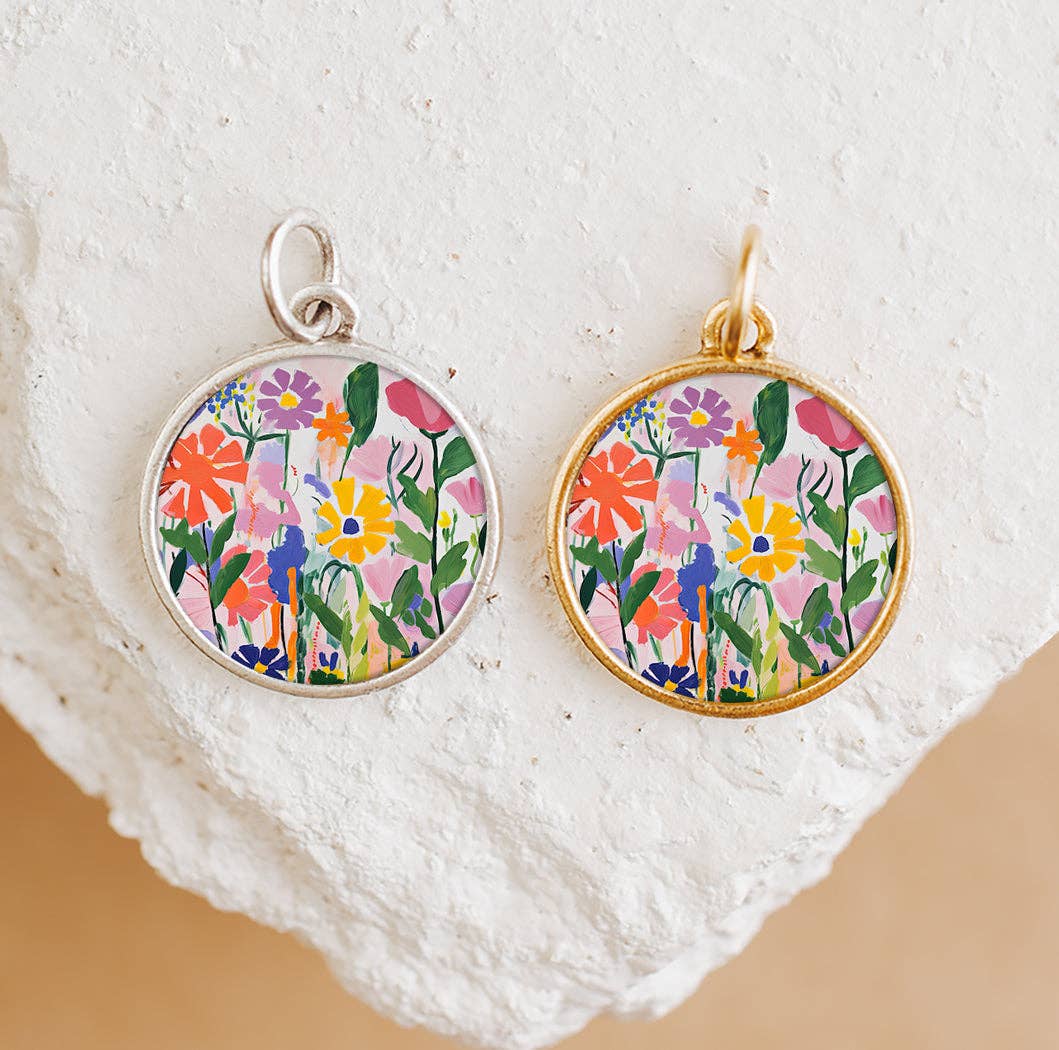 Bel Kai - Vente Breloques/médailles personnalisées - Pendentif Charm Fleurs Sauvages1