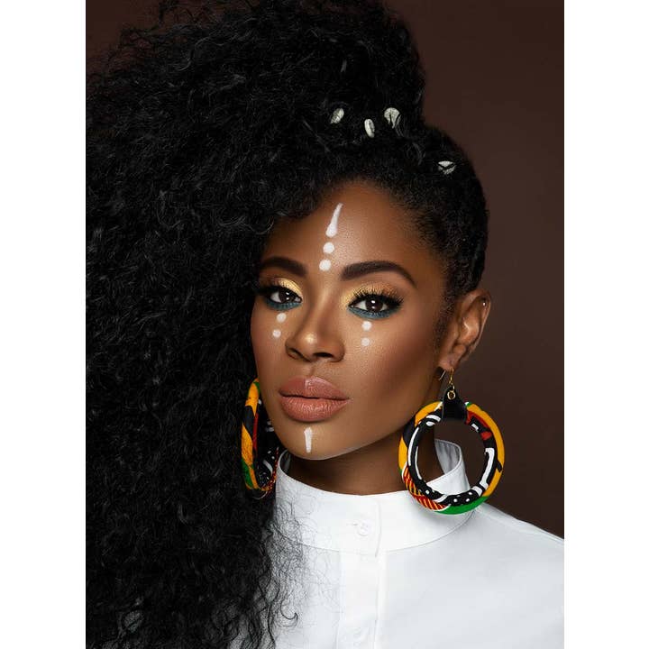 Cloth & Cord, LLC - Wholesale Dangle Earrings - Kente Print Earrings | Mud cloth print Earrings1