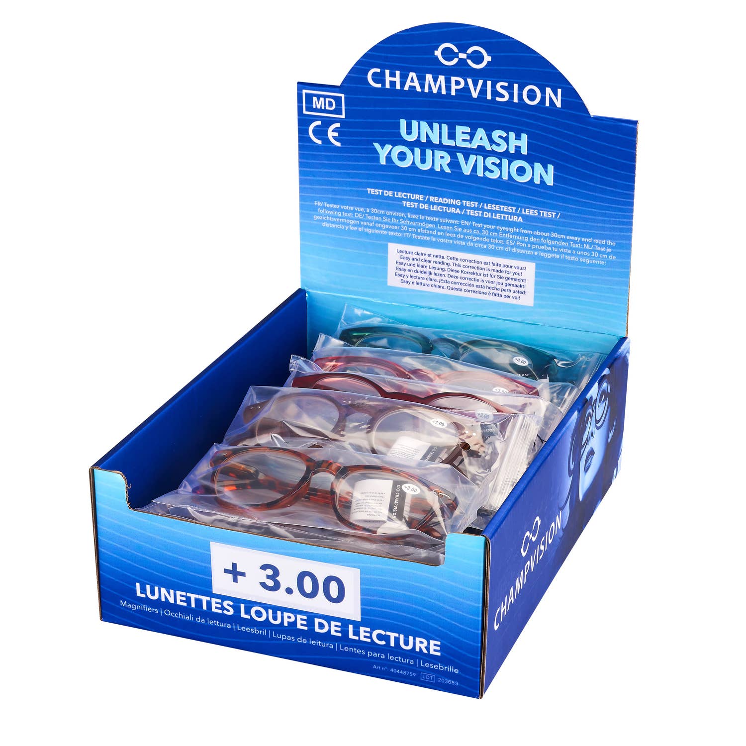 Champ by Polyflame - Wholesale Eyeglasses - Unisex - 24 Reading Magnifying Glasses - +3.001